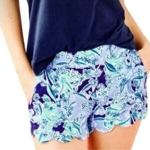 Lilly Pulitzer Shorts Dahlia Scalloped Royal Purple Koalafications
